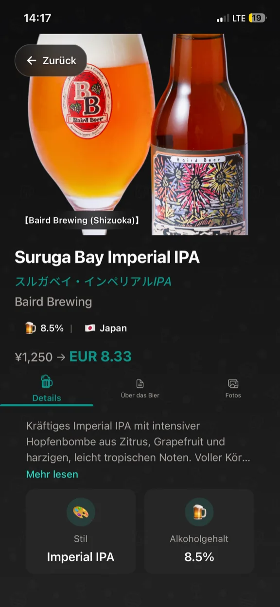 ScanYum Bier-Modus — Zapflisten, Bierstile, ABV und Brauereidetails