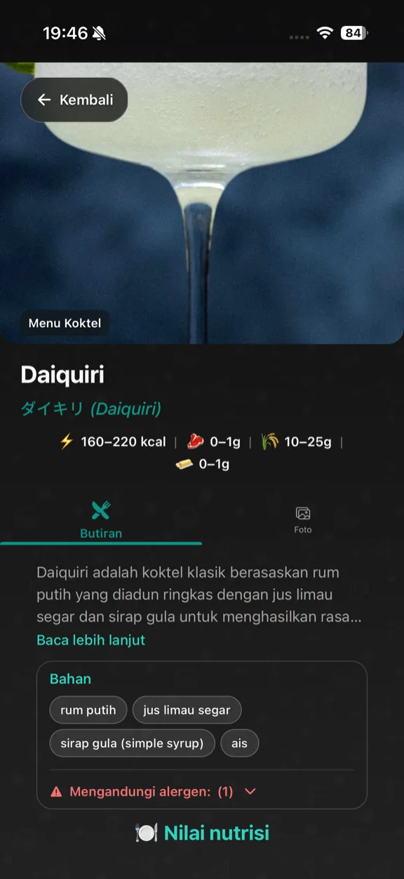 ScanYum Mod Koktel — ramuan, spirit asas, profil rasa
