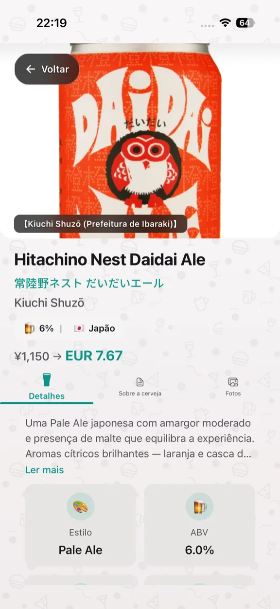 ScanYum Modo Cerveja — listas de pressão, estilos, ABV e detalhes da cervejeira