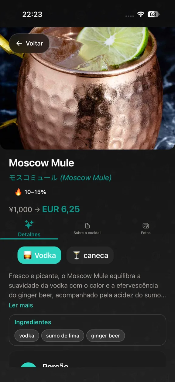 ScanYum Modo Cocktail — ingredientes, destilado base, perfil de sabor