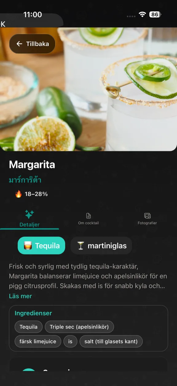 ScanYum Cocktailläge — ingredienser, bassprit, smakprofil