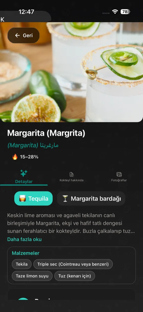 ScanYum Kokteyl Modu — malzemeler, baz alkol, tat profili