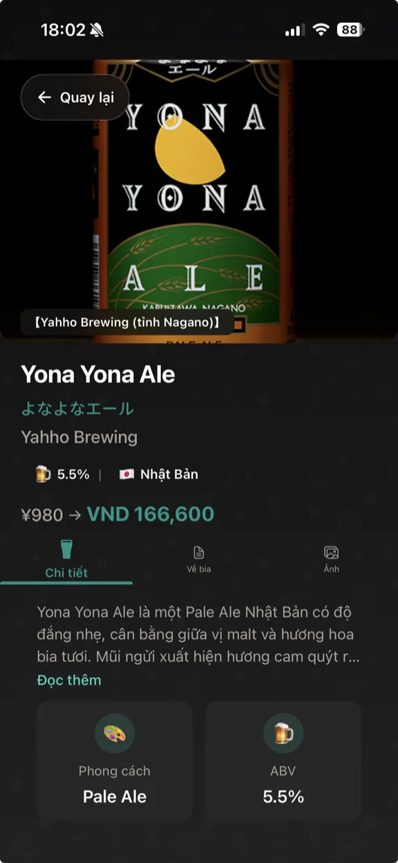 ScanYum Chế Độ Bia — danh sách bia, phong cách, ABV và thông tin nhà máy bia